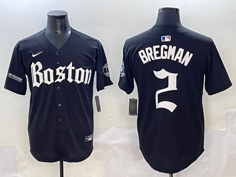 Men 2025 Boston Red Sox #2 Bregman Black Five generations Joint Name Nike MLB Jersey style 18->boston red sox->MLB Jersey